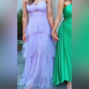 Next Up dillards Lavender Tiered Maxi Tulle Dress